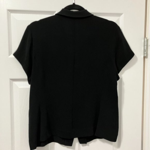 ⭐️2/$30⭐️ Jones New York classic black button-down short sleeve shirt, sz 14 - Picture 6 of 6